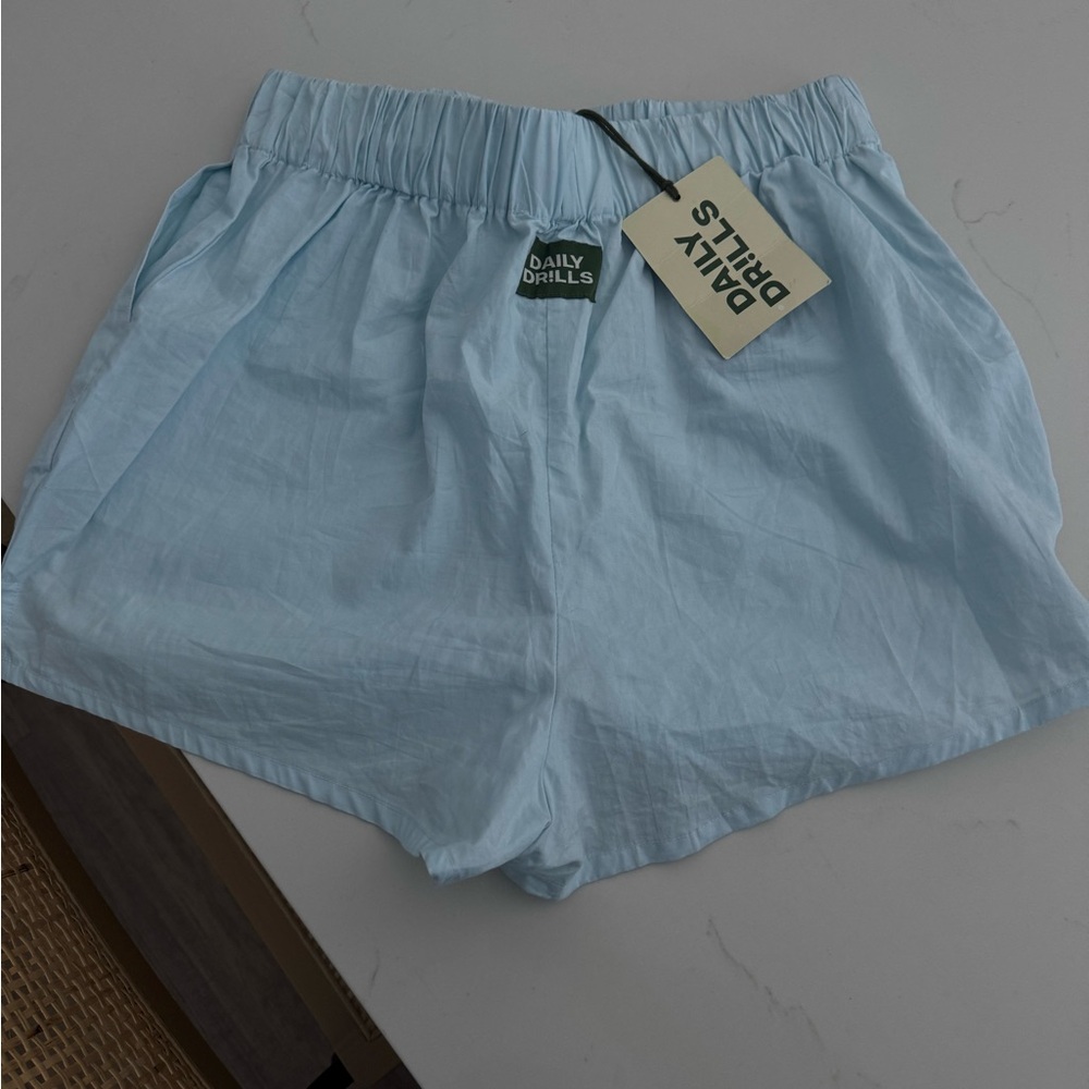 Daily Drills Blue Athletic Shorts with Elastic Waistband